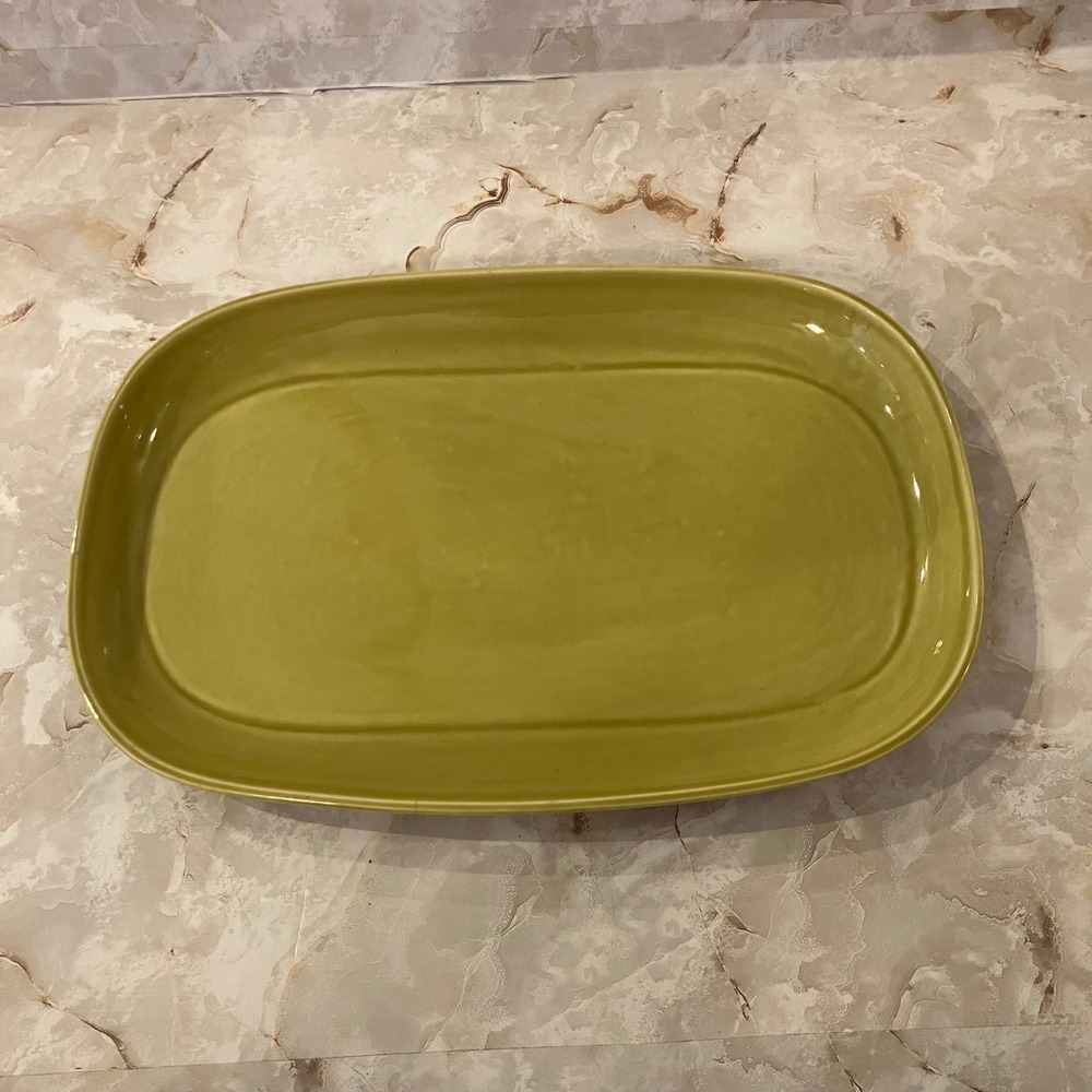 Russel Wright Steubenville American Modern Chartreuse Serving Platter 13" MCM